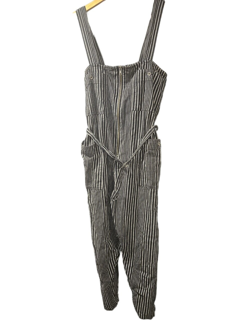 Billabong Striped Crop Jumpsuit Black White Medium M - Picture 6 of 10